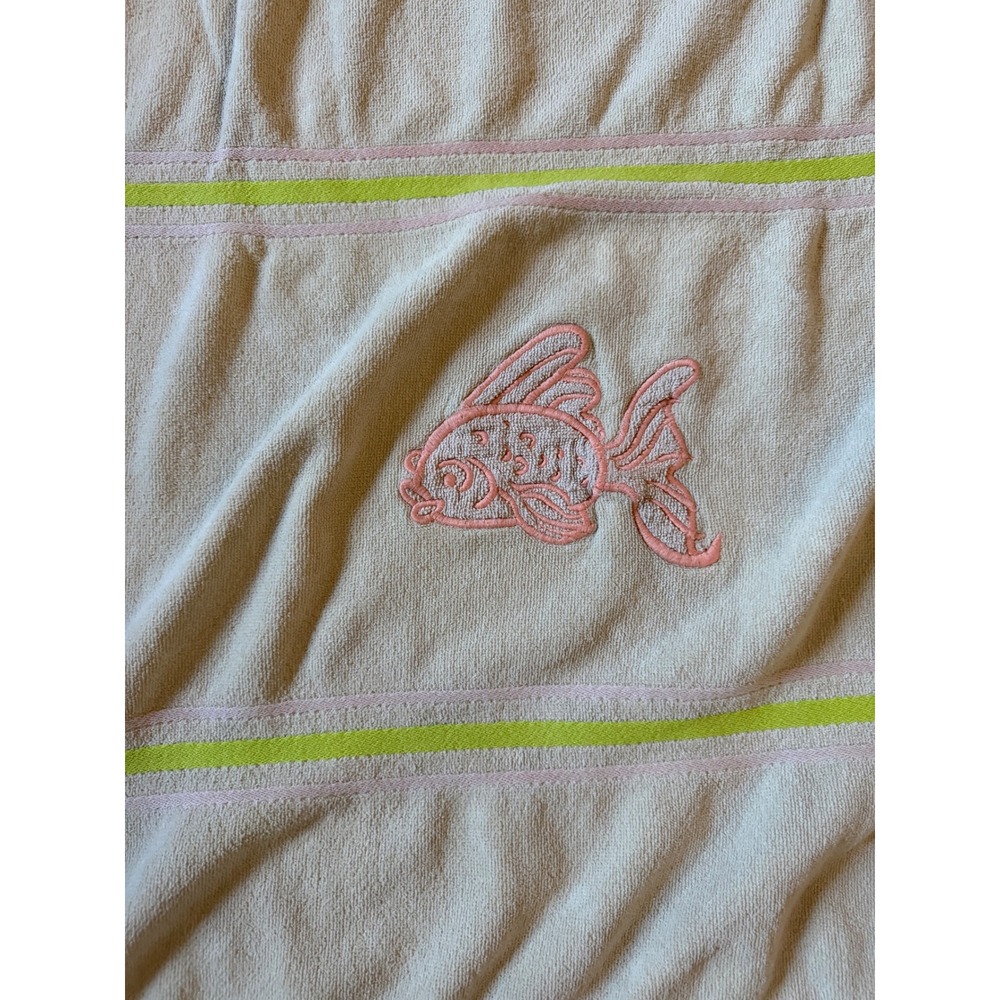 Vintage Embroidered Cecil Saydah Beach Towel Unisex OS Cream Good